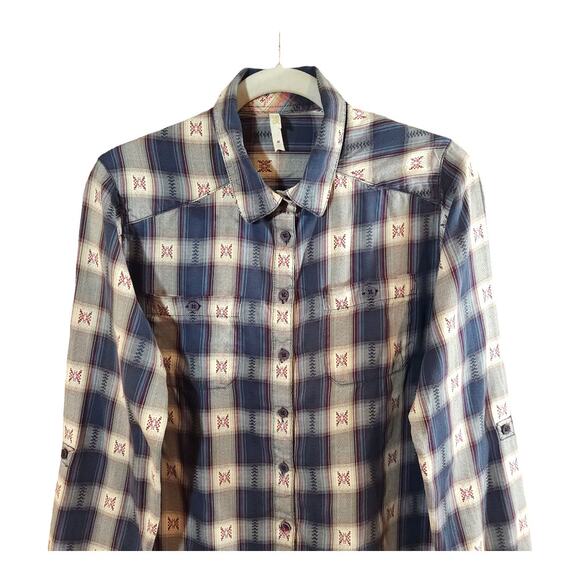 Mountain Khakis Embroidered Plaid Long Sleeve Button-front Shirt Women's M - Picture 2 of 6